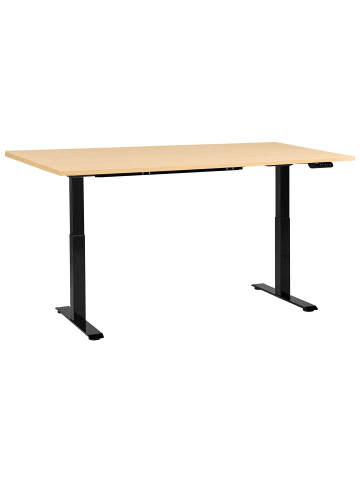 Beliani Höhenverstellbarer Schreibtisch DESTINES in Braun/Schwarz