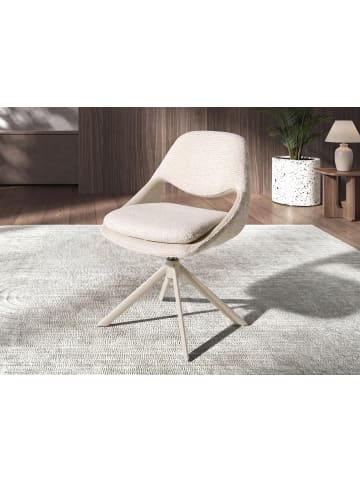 Angel Cerdá Drehstuhl aus Stoff Off-White und Creme 4246