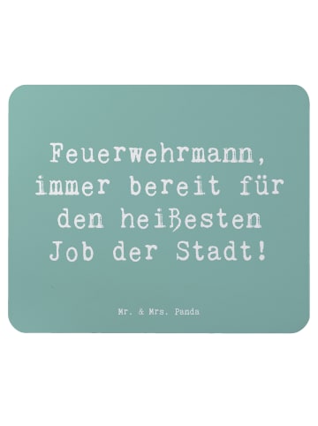 Mr. & Mrs. Panda Mauspad Spruch Feuerwehrmann Held mit Spruch in Meeresbrise