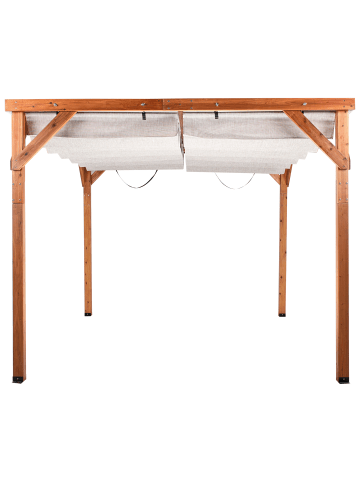 Beliani Garten-Pergola VILLAROSA in Beige/Braun - (W) 320 x (H) 250 x (L) 380 cm