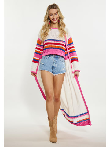 IZIA Damen Cardigan in WOLLWEISS MEHRFARBIG