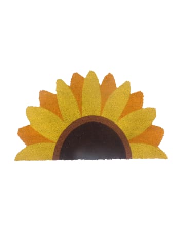 relaxdays Kokosfußmatte "Sonnenblume" in Mehrfarbig - 80 x 50 cm