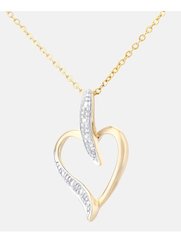 Diamant L'éternel Halskette mit Anhänger aus 375 Gelbgold mit Diamant Herz-Design