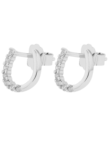 Adeliás Damen Ohrstecker Hufeisen aus 925 Silber mit Zirkonia in silber