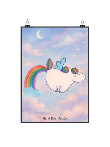 Mr. & Mrs. Panda Bild Einhorn Fliegendes Pferd Design ohne Spruch in Weiß
