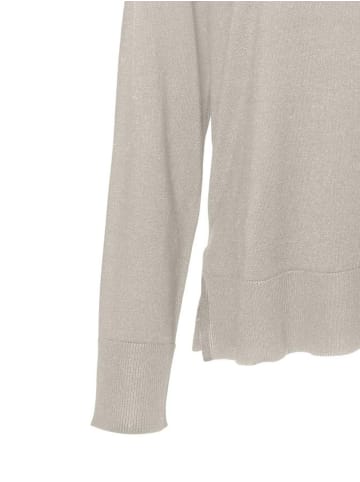 Vero Moda Strickpullover loose fit V-Ausschnitt Langarm in Sand