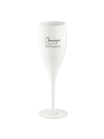 koziol CHEERS No. 1 CHAMPAGNE THE NEW MEDICINE - Glas 100ml mit Druck in cotton white