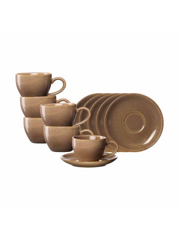Ritzenhoff & Breker 6er Set Espressotassen mit Untertassen Sahara 100 ml in Hellbraun