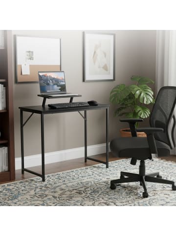 relaxdays Schreibtisch in Schwarz - (B)80 x (H)75 x (T)40 cm