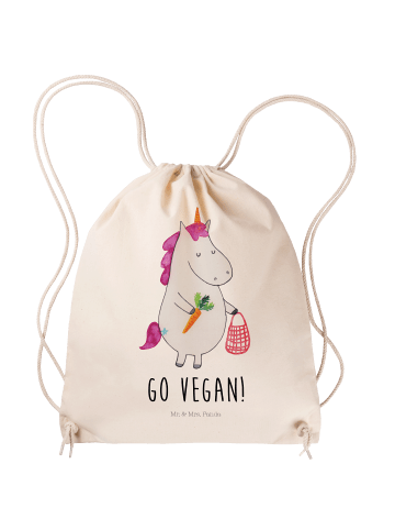 Mr. & Mrs. Panda Sportbeutel Einhorn Vegan mit Spruch in Creme