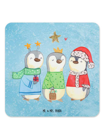Mr. & Mrs. Panda Glasuntersetzer Winterzeit Heilige drei Könige ... in Eisblau