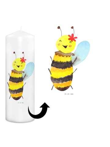 Mr. & Mrs. Panda Adventskerze Biene Happy ohne Spruch in Weiß
