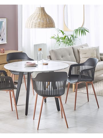 Beliani 2er-Set Esszimmerstuhl BERECA in Schwarz/Braun