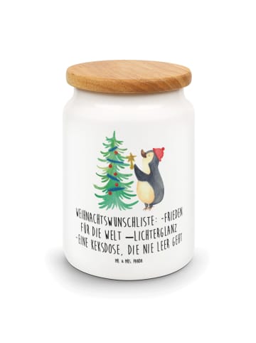 Mr. & Mrs. Panda Frischhaltedose Pinguin Weihnachtsbaum mit Spruch in Weiß