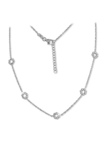 SilberDream 925 Sterling Silber Damen SilberDream Halsketten Blümchen  ca. 44cm - 47cm
