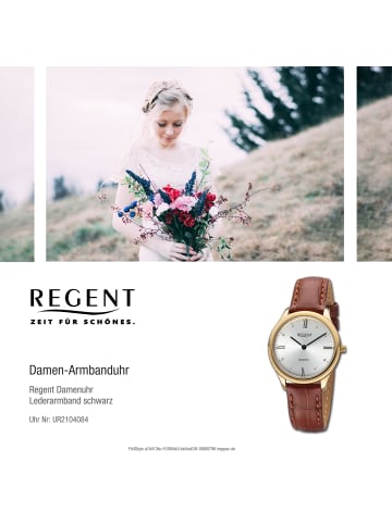 Regent Armbanduhr-Analog schwarz mittel (ca. 33mm) Regent Lederarmband