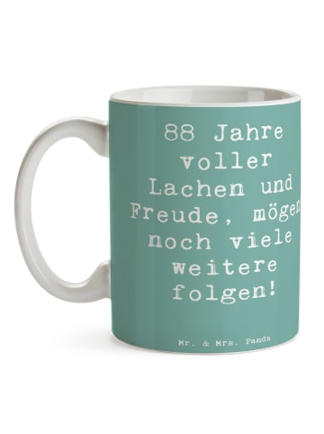 Mr. & Mrs. Panda Trinkbecher Spruch 88. Geburtstag Freude mit Sp... in Meeresbrise
