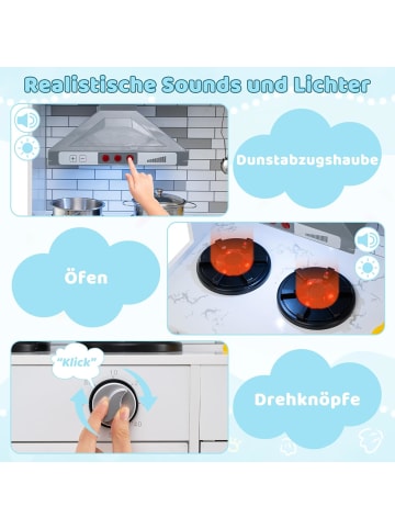 COSTWAY Kinderküche inkl. 22 Zubehörteilen in Grau