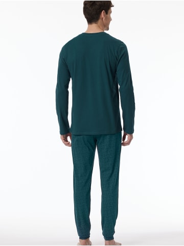 Schiesser Pyjama Casual Essentials in Blau