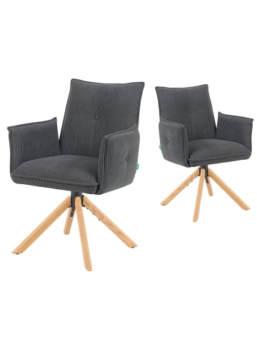 DUBI Möbel 2er-Set: Drehstuhl Mika-Paul in Anthrazit - (B)60 x (H)88 x  (T)63 cm