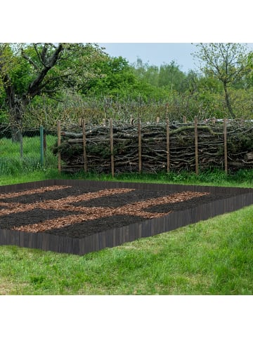 relaxdays Beeteinfassung in Anthrazit – (B)200 x (H)20 cm