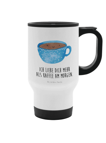 Mr. & Mrs. Panda Thermobecher Kaffee Tasse mit Spruch in Weiß