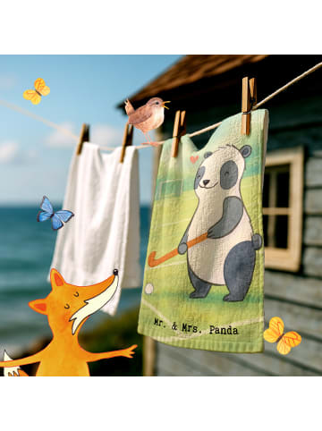 Mr. & Mrs. Panda Gästehandtücher Panda Hockey spielen Design ohn... in Weiß