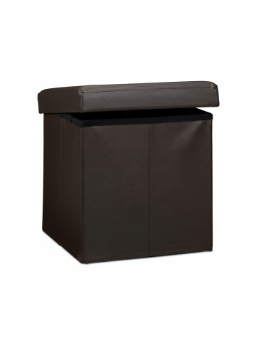 relaxdays Faltbarer Sitzhocker in Braun - (B)38 x (H)38 cm