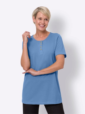 Sieh an! Longshirt in mittelblau