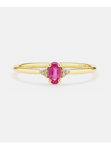 Diamant L'éternel Ring, mit Rubin, 375 Gelbgold