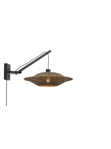 GOOD&MOJO Wandlampe Bali - Bambus Schwarz - 55x44x44cm