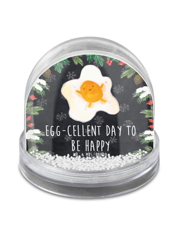 Mr. & Mrs. Panda Weihnachts Schneekugel Spiegelei Ei mit Spruch in Kreidetafel