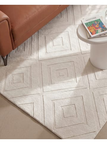Beliani Kurzflor BORAH in Weiß - (W) 160 x (L) 230 cm