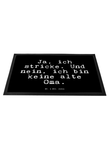 Mr. & Mrs. Panda Fußabtreter Ja, ich stricke. Und... mit Spruch in Schwarz