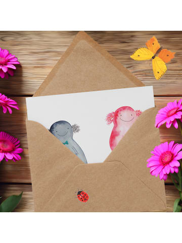 Mr. & Mrs. Panda Deluxe Karte Axolotl Freundin ohne Spruch in Weiß