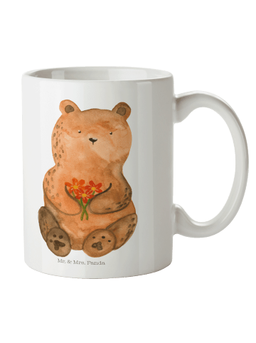 Mr. & Mrs. Panda Tasse Bär Dankbar ohne Spruch in Weiß