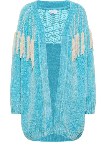 IZIA Chenille Cardigan in Türkisblau