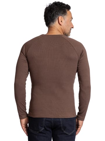 elkline Langarmshirt Longsleeve enganliegend in brownmelange