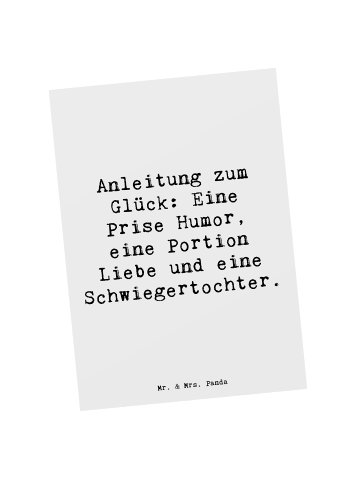 Mr. & Mrs. Panda Postkarte Spruch Humor Liebe Schwiegertochter m... in Weiß