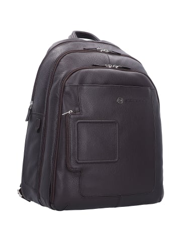 Piquadro Vibe Rucksack Leder 43 cm Laptopfach in dark brown