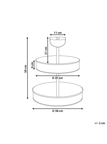 Beliani Serviergeschirr KOUIGN in Silber/Schwarz/Braun - (W) 38 x (H) 50 x (L) 38 cm