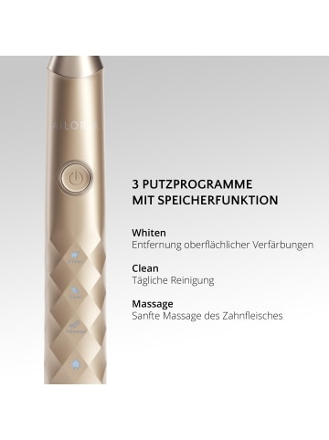 Ailoria SHINE BRIGHT SET USB-Schallzahnbürste Limited Edition in gold