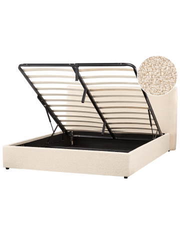 Beliani Bettgestell LAVAUR in Beige - (W) 165 x (H) 100 x (L) 220 cm