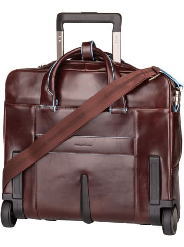 Piquadro Pilotenkoffer Blue Square Wheeled Briefcase 4729 in Mogano