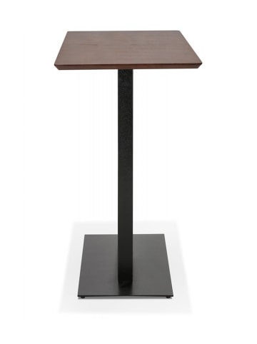 KADIMA DESIGN Stehtisch aus Holz mit Metallfuß | Bartisch im Industriedesign in Braun