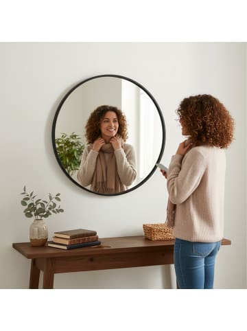 relaxdays Spiegel in Schwarz - 50 cm