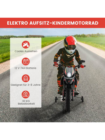 COSTWAY 12V Elektro Motorrad 3-8 Jahren in Rot