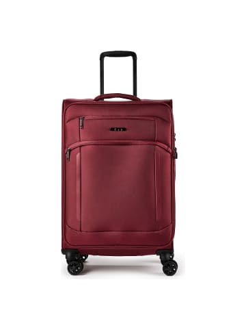 D&N Travel Line 9804 4 Rollen Trolley M 68 cm mit Dehnfalte dark red