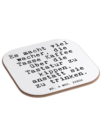 Mr. & Mrs. Panda Getränkeuntersetzer Es macht viel wacher,... mi... in Weiß