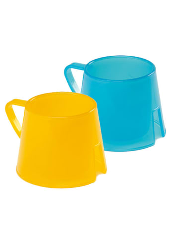 SteadyCo Steady Cup stapelbare Trinklerntasse Trinklernbecher mit breitem Boden (2er Set)